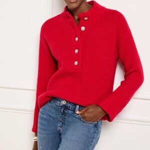Talbots Jewel button henley pullover size L